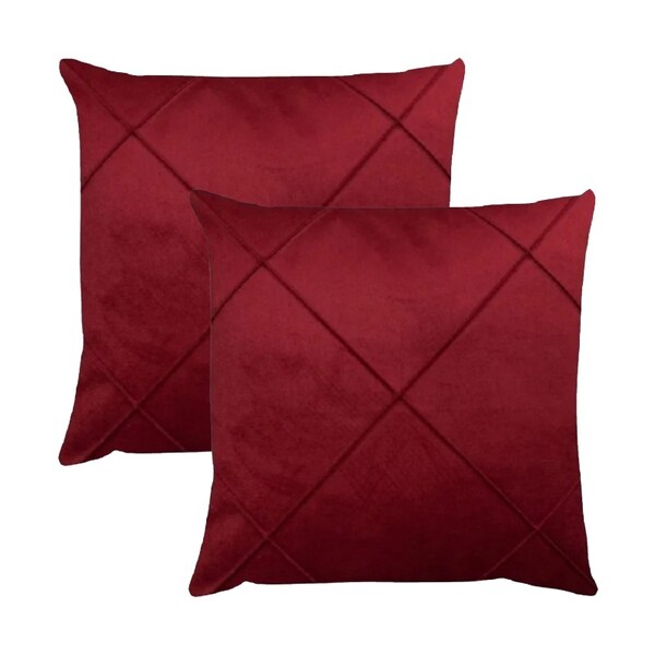 Kit 2 Capas Para Almofada Drapeada Em Veludo Quadrada 43x43 C
