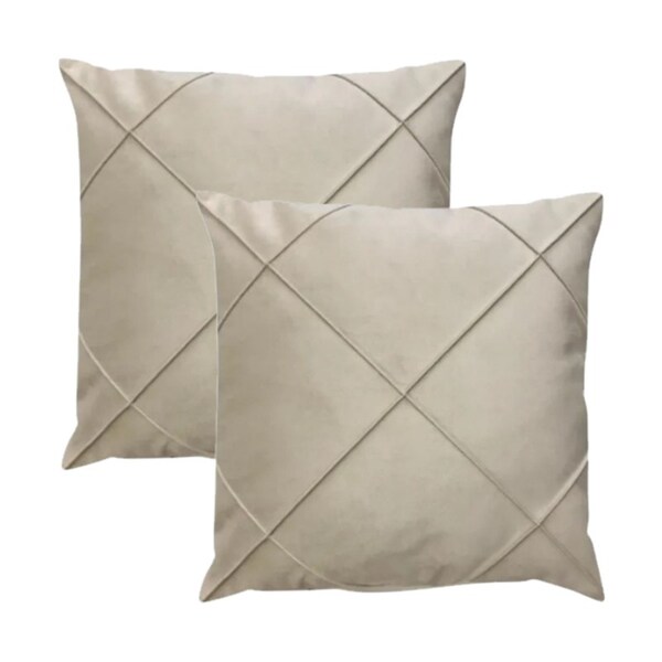 Kit 2 Capas Para Almofada Drapeada Em Veludo Quadrada 50x50 B