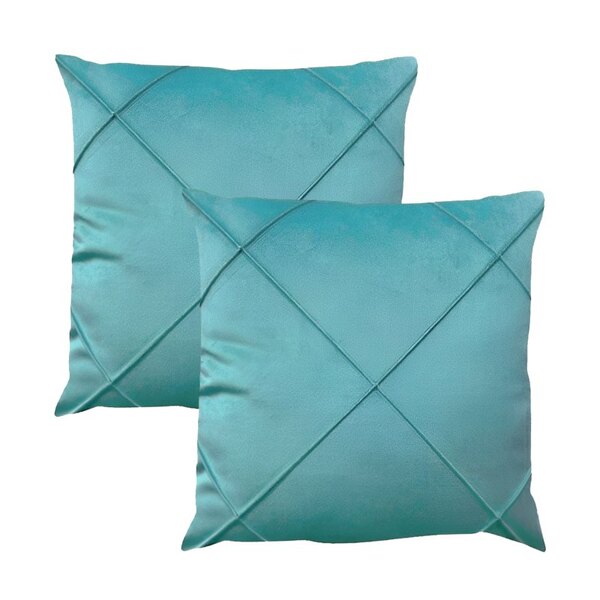 Kit 2 Capas Para Almofada Drapeada Em Veludo Quadrada 50x50 T