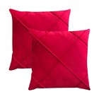 Kit 2 Capas Para Almofada Drapeada Em Veludo Quadrada 50x50 V