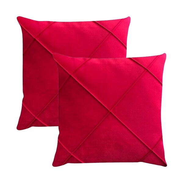 Kit 2 Capas Para Almofada Drapeada Em Veludo Quadrada 50x50 V