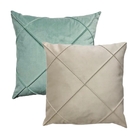 Kit 2 Capas Para Almofada Drapeada Em Veludo Quadrada Bege E