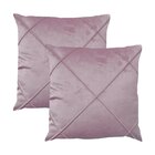 Kit 2 Capas Para Almofada Drapeada Em Veludo Quadrada Rosa Qu