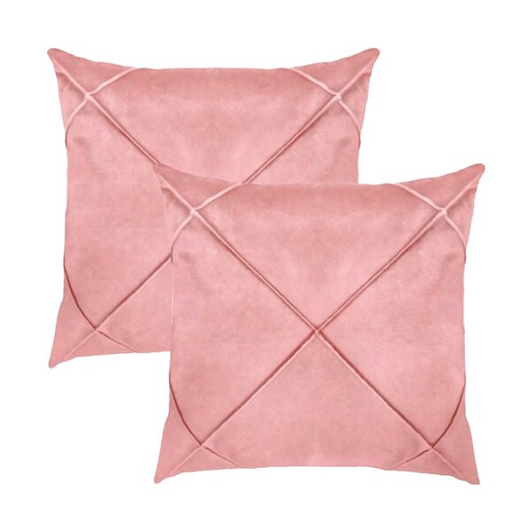 Kit 2 Capas Para Almofada Drapeada Em Veludo Quadrada Rose