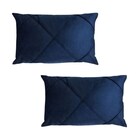 Kit 2 Capas Para Almofada Drapeada Em Veludo Retangular Azul