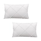 Kit 2 Capas Para Almofada Drapeada Em Veludo Retangular Branco