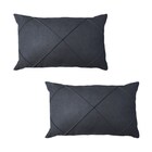 Kit 2 Capas Para Almofada Drapeada Em Veludo Retangular Cinza