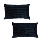 Kit 2 Capas Para Almofada Drapeada Line Em Veludo Retangular