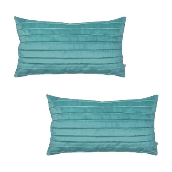 Kit 2 Capas Para Almofada Drapeada Line Em Veludo Retangular