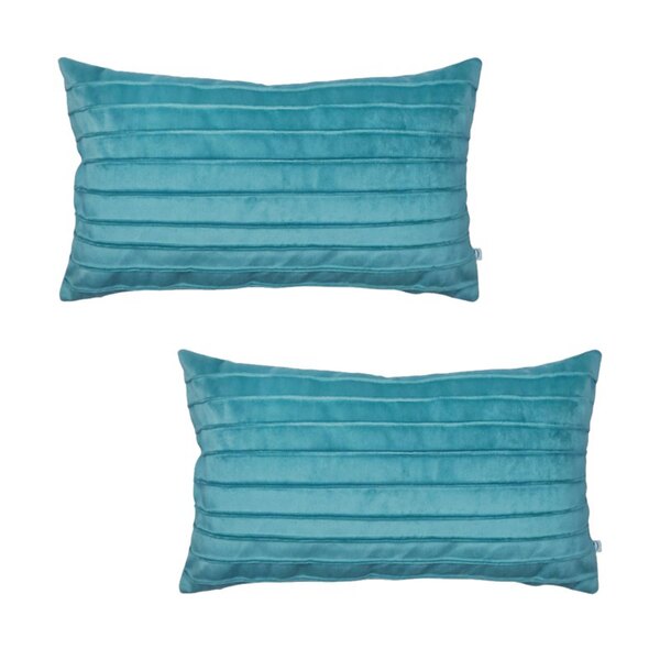 Kit 2 Capas Para Almofada Drapeada Line Em Veludo Retangular