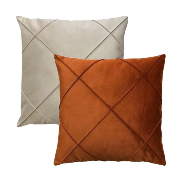 Kit 2 Capas Para Almofada Drapeada Quadrada Em Veludo Terraco