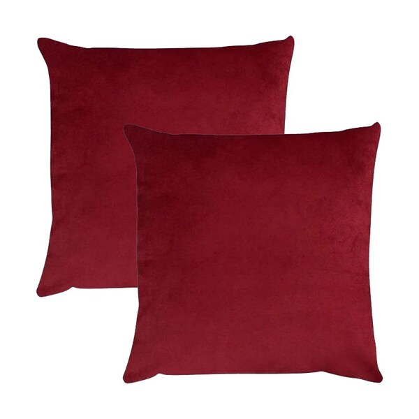 Kit 2 Capas Para Almofada Em Veludo Liso Quadrada 50x50  Bordo
