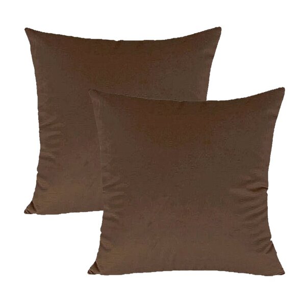 Kit 2 Capas Para Almofada Em Veludo Liso Quadrada 50x50 Marro