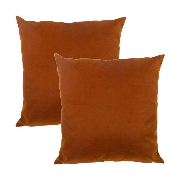 Kit 2 Capas Para Almofada Em Veludo Liso Quadrada Terracota