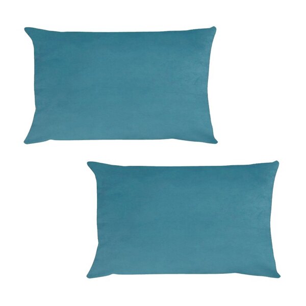 Kit 2 Capas Para Almofada Em Veludo Liso Retangular 60x40 Azu