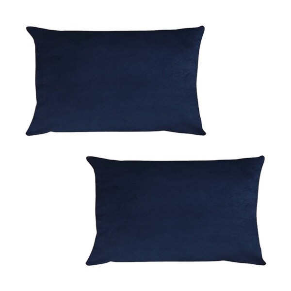 Kit 2 Capas Para Almofada Em Veludo Liso Retangular 60x40 Azu