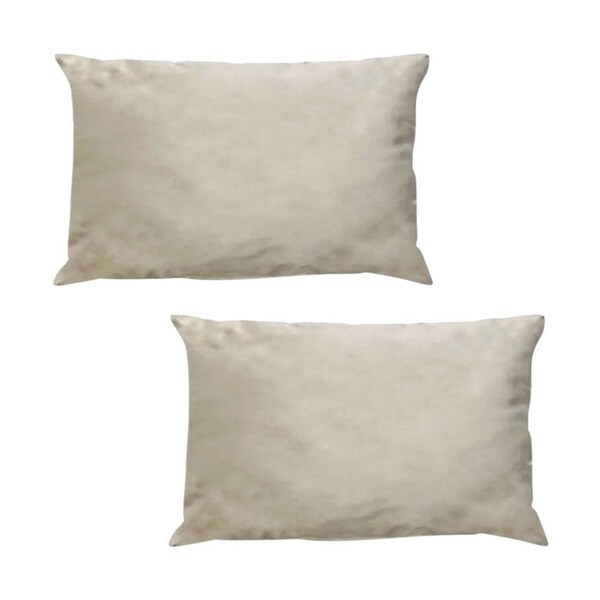 Kit 2 Capas Para Almofada Em Veludo Liso Retangular Bege