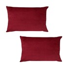 Kit 2 Capas Para Almofada Em Veludo Liso Retangular Bordo