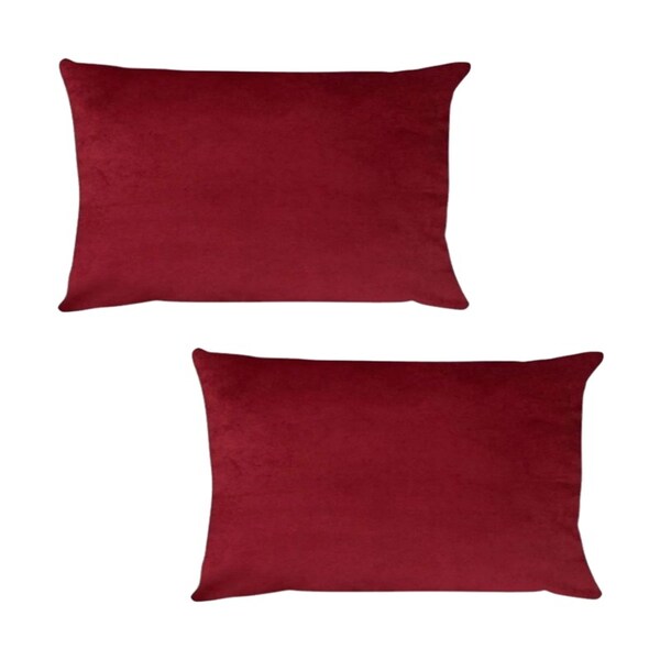 Kit 2 Capas Para Almofada Em Veludo Liso Retangular Bordo