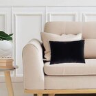 Kit 2 Capas Para Almofada Em Veludo Liso Retangular Preto