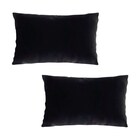 Kit 2 Capas Para Almofada Em Veludo Liso Retangular Preto