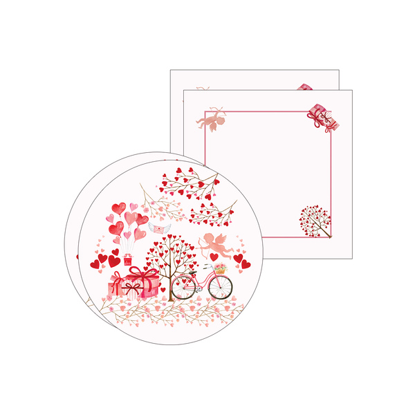 Kit 2 Capas Sousplat + 2 Guardanapos Arvore Amor Ii