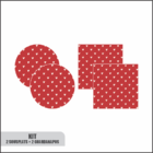 Kit 2 Capas Sousplat + 2 Guardanapos Coração