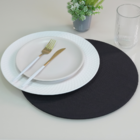 Kit 2 Capas Sousplat Oxford Liso Preto Com Base Mdf