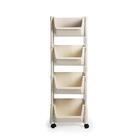 Kit 2 Carrinho Multiuso 4 Prateleiras Em Plástico Com Rodízio