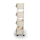 Kit 2 Carrinho Multiuso 4 Prateleiras Em Plástico Com Rodízio