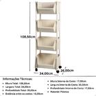 Kit 2 Carrinho Multiuso 4 Prateleiras Em Plástico Com Rodízio