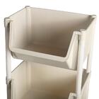 Kit 2 Carrinho Multiuso 4 Prateleiras Em Plástico Com Rodízio