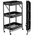 Kit 2 Carrinho Multiuso Organizador Dobrável Com 3 Prateleira