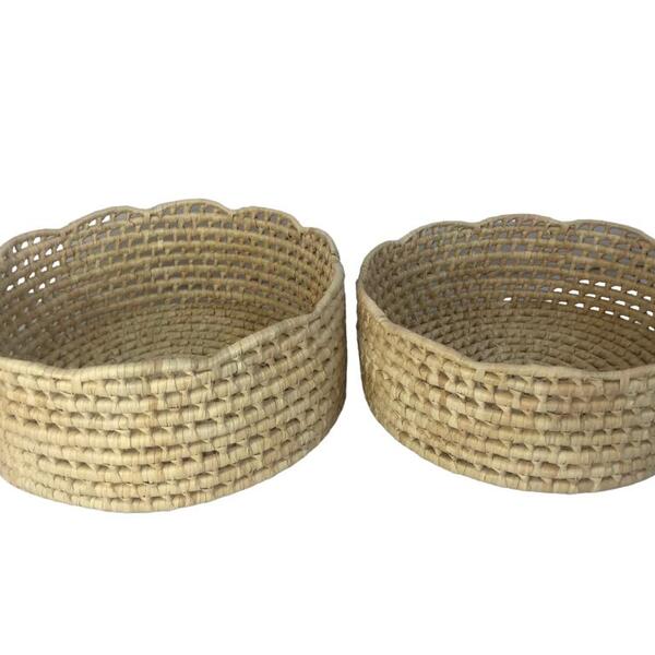 Kit 2 Cestas Redondas Vazadas P Carnaúba Helena Ce