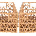 Kit 2 Cesto Organizador Quadrado Vazado Papiro 34x21 Grande