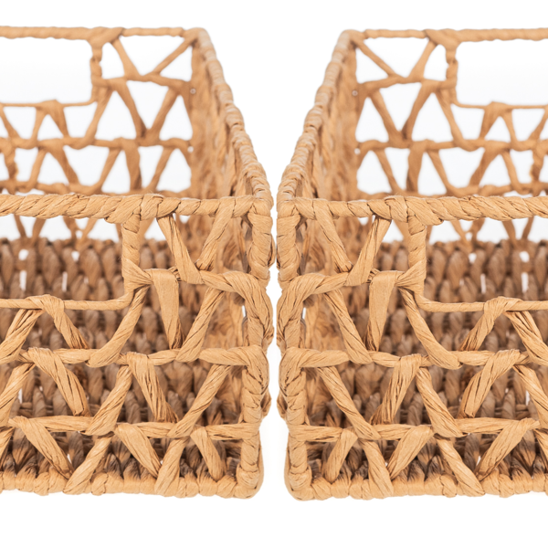 Kit 2 Cesto Organizador Quadrado Vazado Papiro 34x21 Grande