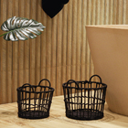 Kit 2 Cestos Bueno Preto de Fibra Mek