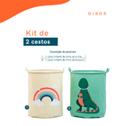 Kit 2 Cestos Infantis De Linho - Oikos Multi U