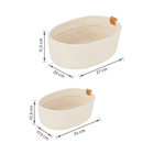 Kit 2 Cestos Organizadores Tecido Branco Magda Cream Sensea