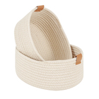 Kit 2 Cestos Organizadores Tecido Branco Magda Cream Sensea