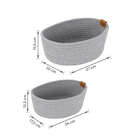 Kit 2 Cestos Organizadores Tecido Cinza Magda Granit Sensea
