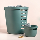 Kit 2 Cestos Organizadores Para Lavanderia 46l E 4l Cestos Mu