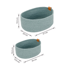 Kit 2 Cestos Organizadores Tecido Verde Magda Sage Sensea