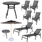 Kit 2 Chaises 1 Mesa 4 Cadeiras 1 Mesinha Ombrelone C/base -