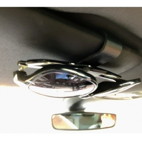 Kit 2 Clips Porta Óculos Veicular Suporte Quebra Sol Branco