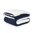 Kit 2 Coberdrom Cobertor Casal Queen Dupla Face Sherpa Azul M