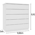 Kit 2 Cômodas 5 Gavetas Espresso Móveis Branco