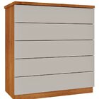 Kit 2 Cômodas 5 Gavetas Espresso Móveis Cinamomo/off White