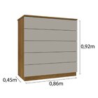 Kit 2 Cômodas 5 Gavetas Espresso Móveis Cinamomo/off White