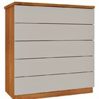 Kit 2 Cômodas 5 Gavetas Espresso Móveis Cinamomo/off White